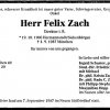 Zach Felix 1906-1987 Todesanzeige